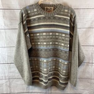 YoungLine Italian wool vintage sweater pullover Italy geometric aztec Tribal